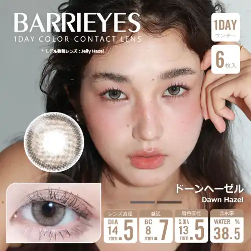 ドーンヘーゼル Dawn Hazel Barrieyes 1dayバーリーアイズ クラシックシリーズ  6枚入